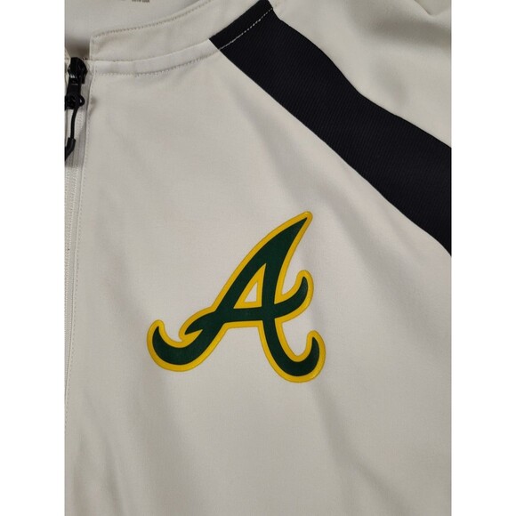 Evoshield Oakland Athletics Windshirt Mens XXL White 1/4 Zip MLB Coach Baseball - Picture 7 of 13